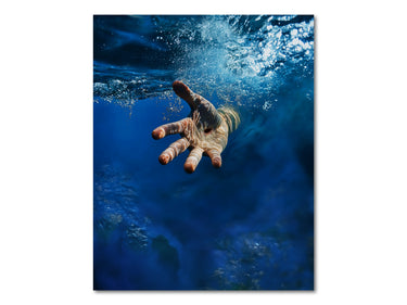The Hand of Jesus reaching into water to save me Poster Print